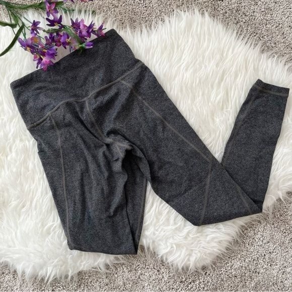 Athleta Size XS Marbled Gray Tight Leggings Side Pockets - Picture 3 of 6